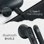 Portronics Harmonics Twins S18 in Ear TWS Earbud,30H Playtime,HD Mic, Game/Music Mode Bluetooth Headset (Black, In the Ear) - Image 5