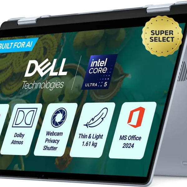 DELL 14 Next Gen AI PC Microsoft Office Home 2024 Intel Core Ultra 5 226V - (16 GB/512 GB SSD/Windows 11 Home) DB14250 / 14 Plus 2 in 1 DB04250 Thin and Light Laptop (14 Inch, Ice Blue, 1.61 Kg, With MS Office)