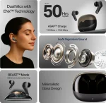 boAt Airdopes Plus 311, 50H Battery, ENx Tech, (~50ms)BEAST Mode, ASAP Charge,BT v5.3 Bluetooth Headset (Charcoal Black, True Wireless) - Image 3