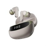 Navo Buds Z1 w/ Digital Display, 72H Playtime, 4Mic ENC, Dual Pairing, Hi-Bass Bluetooth Headset (Spring Beige, True Wireless)