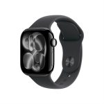 Apple Watch Series 11 GPS 42mm Jet Black Aluminium Case Black Sport Band - S/M (Black Strap, Small/Medium)