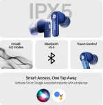 Number Navo Buds Z1 w/ Digital Display, 72H Playtime, 4Mic ENC, Dual Pairing, Hi-Bass Bluetooth Headset (Winter Blue, True Wireless) - Image 6