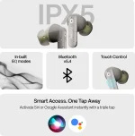 Navo Buds Z1 w/ Digital Display, 72H Playtime, 4Mic ENC, Dual Pairing, Hi-Bass Bluetooth Headset (Spring Beige, True Wireless) - Image 3