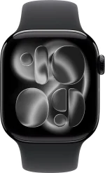 Apple Watch Series 11 GPS 42mm Jet Black Aluminium Case Black Sport Band - S/M (Black Strap, Small/Medium) - Image 2