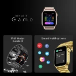 Fire-Boltt Rise Luxe Bluetooth Calling 47mm (1.85), Metal Body & Rotating Crown, 123 Sports Smartwatch (Gold Millanese Strap, Free Size) - Image 7