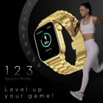 Fire-Boltt Rise Luxe Bluetooth Calling 47mm (1.85), Metal Body & Rotating Crown, 123 Sports Smartwatch (Gold Millanese Strap, Free Size) - Image 5